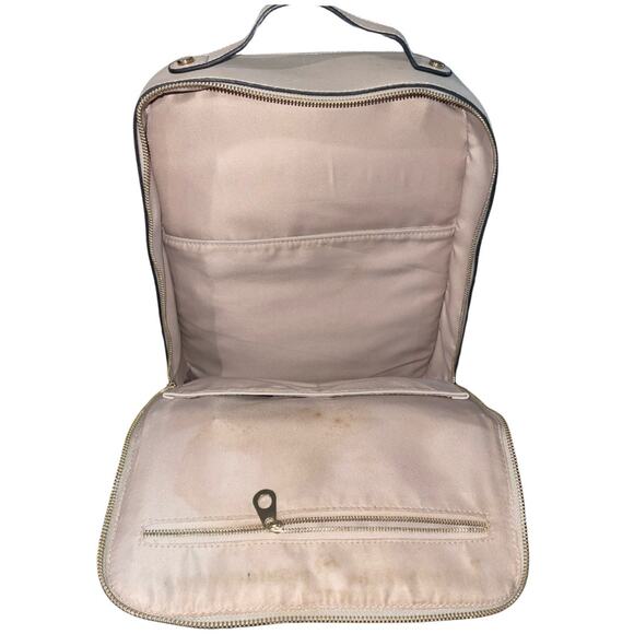 Calpak 15" Taupe Faux Leather Laptop Backpack Travel Carry on Luggage - Picture 6 of 7